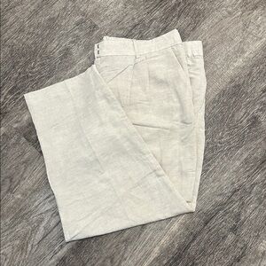 H&M Linen Blend Trousers in Beige
